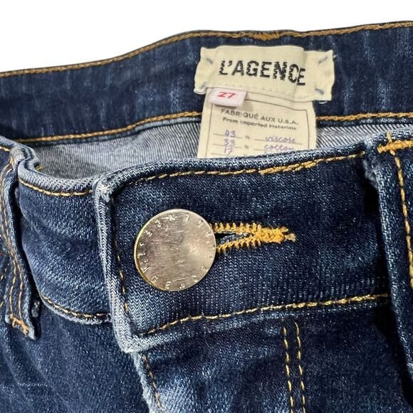 L'Agence High Rise Stretch NWOT Women's Sz 27 Blue Denim Ankle Skinny Jeans - Picture 10 of 10